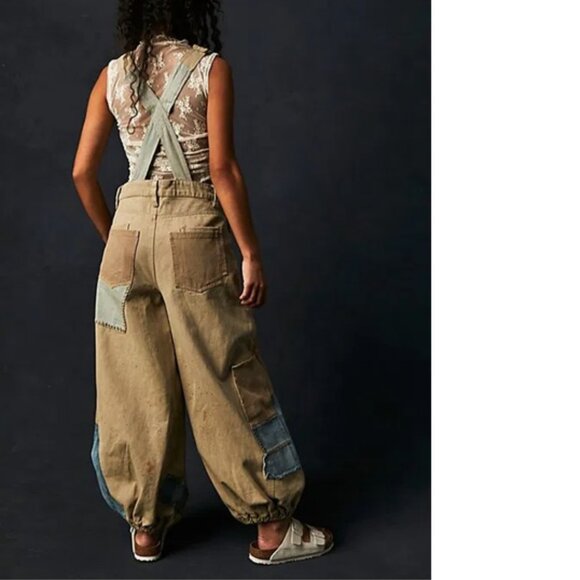 NWOT Free People Bittersweet Embroidered Overalls - Picture 2 of 5